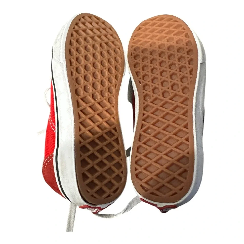 Vans‎ Off The Wall Shoes Red And White Sneakers Youth Kids Size 13 Canvas EUC